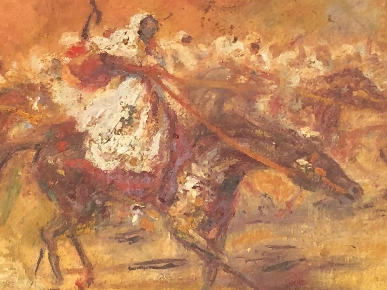 An Orientalist-genre oil-on-canvas titled 
