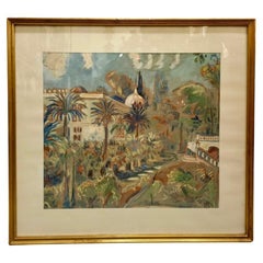 Vintage Orientalist Painting by Oscar Spielmann (1901-1973)