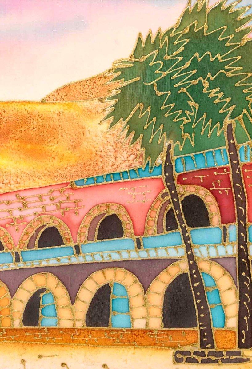 20ième siècle Peinture orientaliste Lavi Group Israël - Oasis du désert - Période : 20e siècle en vente