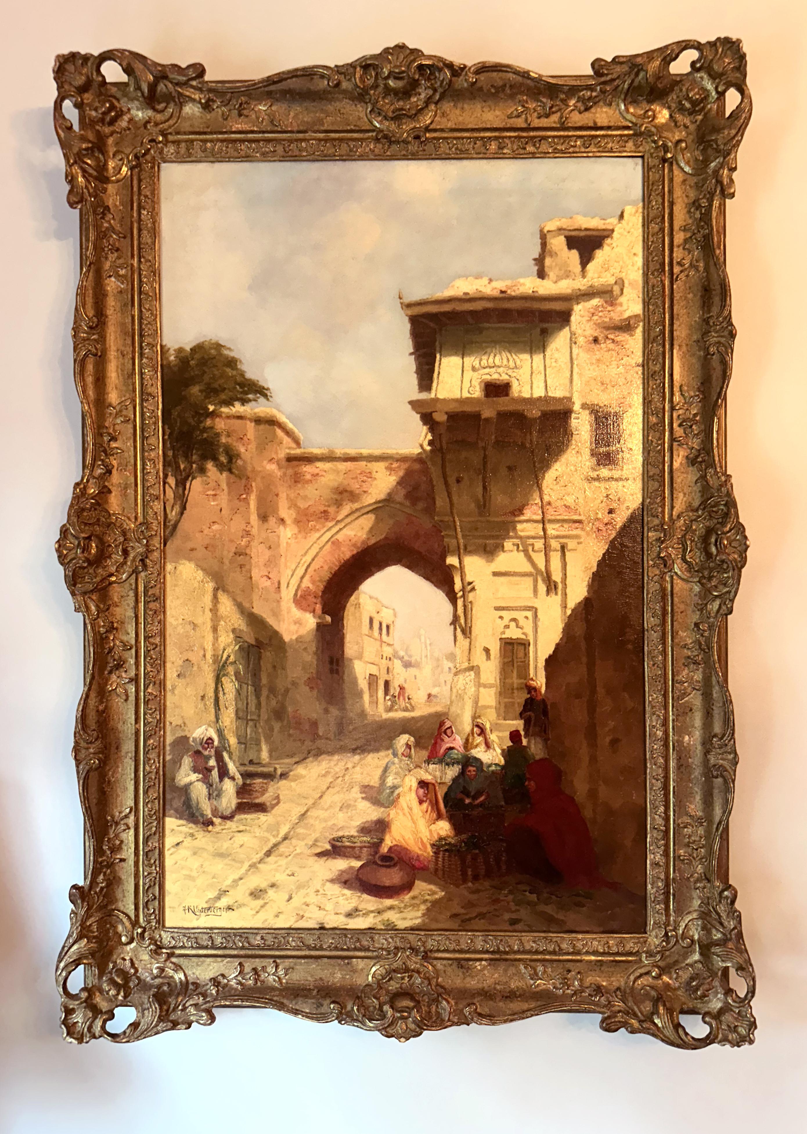Orientalische Malerei von Kairo des österreichischen Künstlers Franz Richard Unterberger im Angebot 7