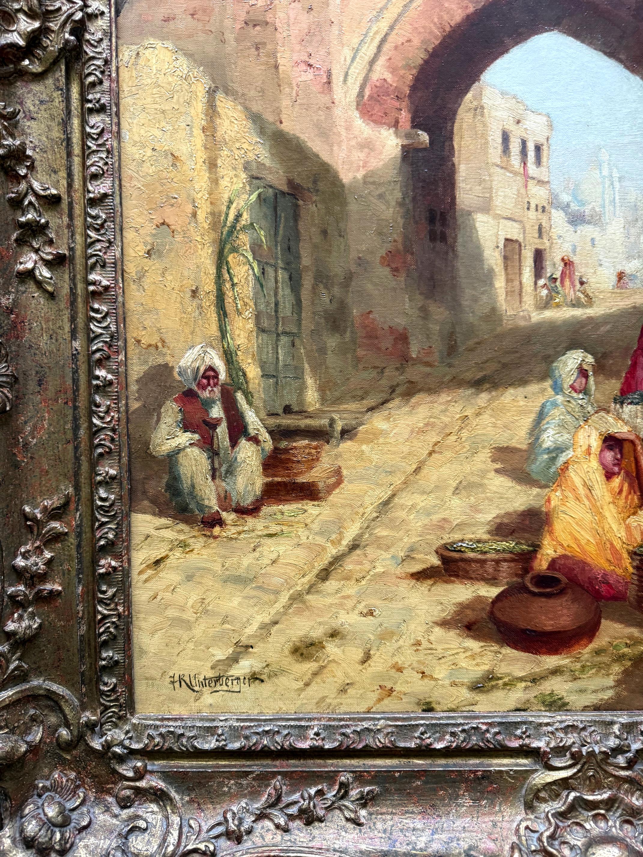 Orientalische Malerei von Kairo des österreichischen Künstlers Franz Richard Unterberger (Österreichisch) im Angebot