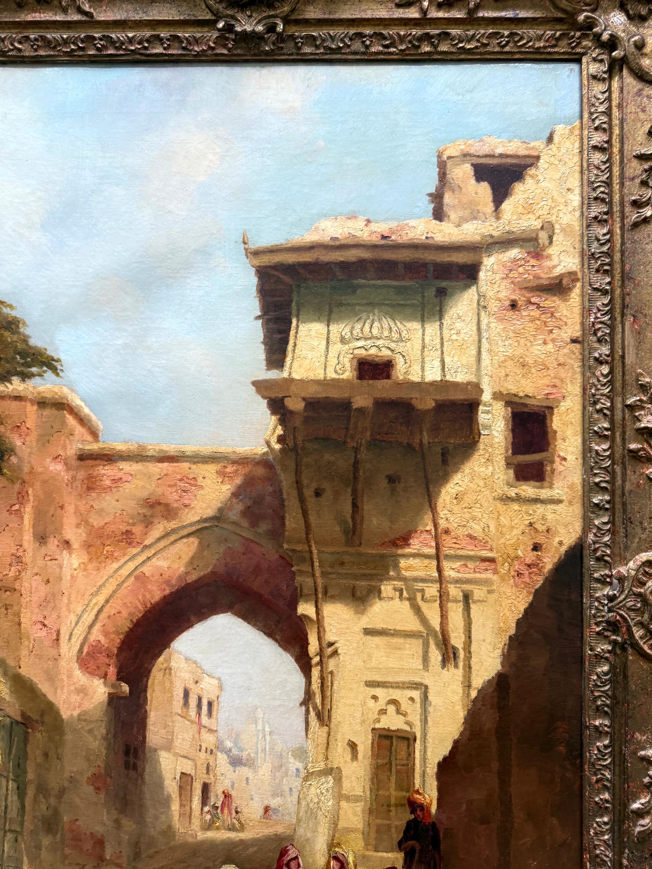 Orientalische Malerei von Kairo des österreichischen Künstlers Franz Richard Unterberger im Zustand „Gut“ im Angebot in Atlanta, GA