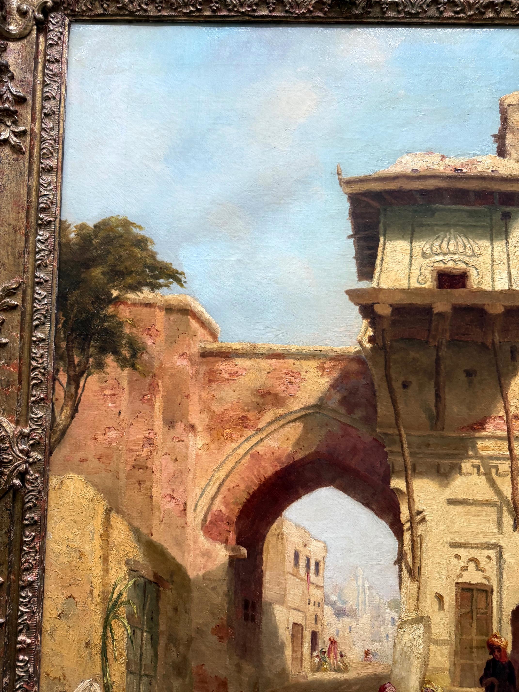 Orientalische Malerei von Kairo des österreichischen Künstlers Franz Richard Unterberger (19. Jahrhundert) im Angebot