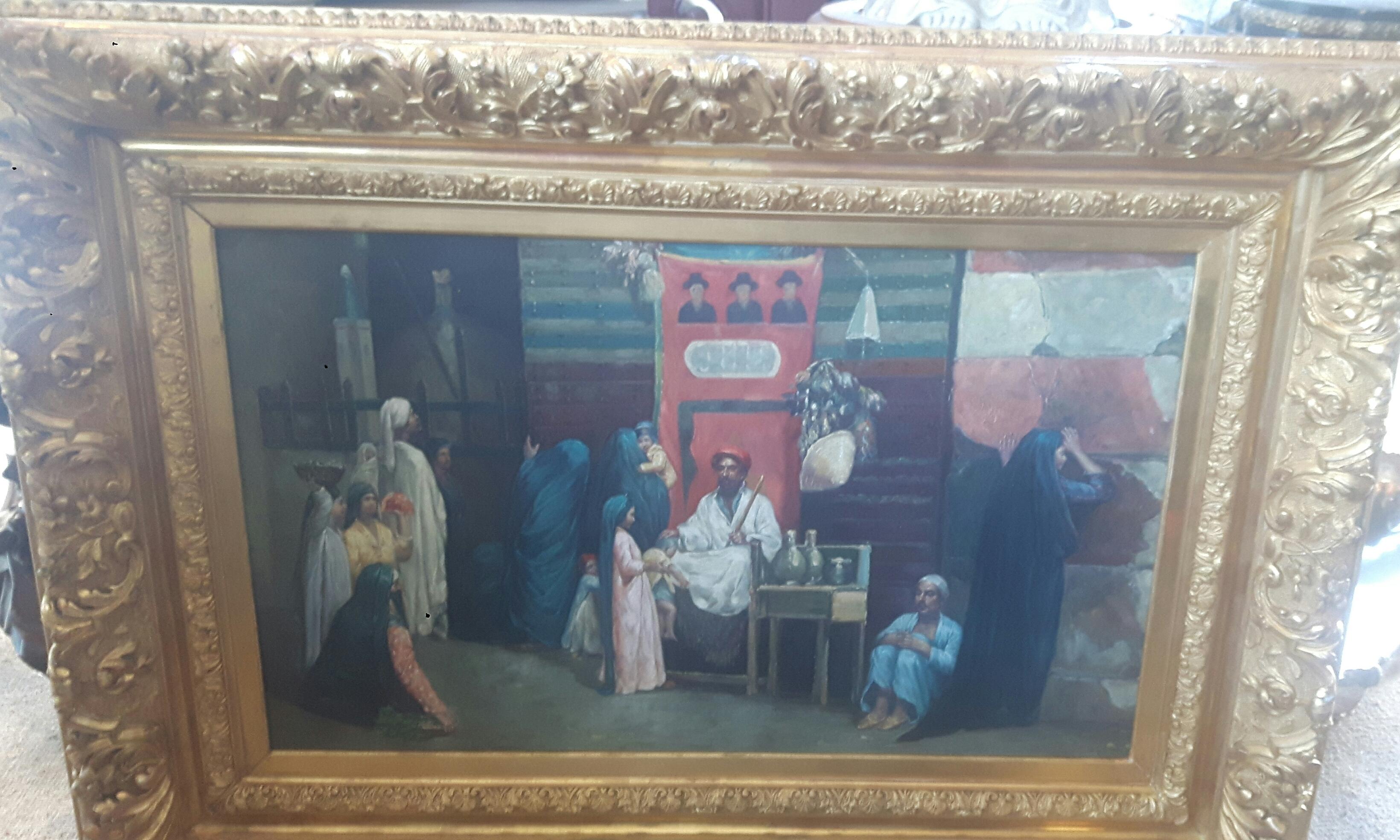 Other Orientalist Painting of Holly Man and Accompanies For Sale