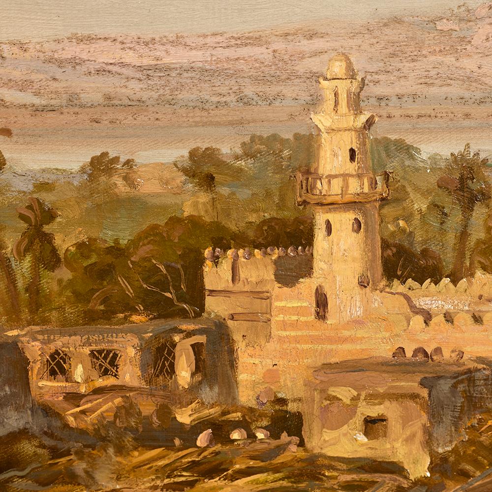 Orientalist Painting of the Temple of Horus at Edfu, by Ernst Karl Koerner, 1888 1