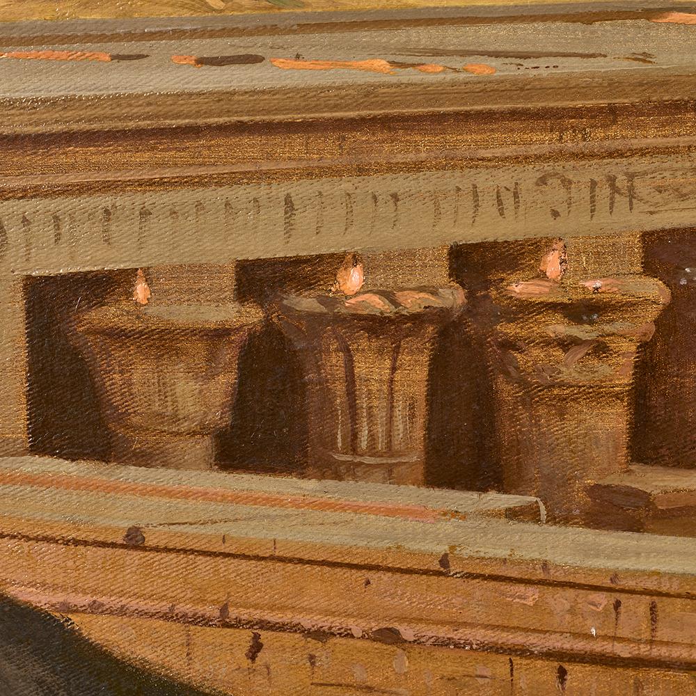 Orientalist Painting of the Temple of Horus at Edfu, by Ernst Karl Koerner, 1888 5