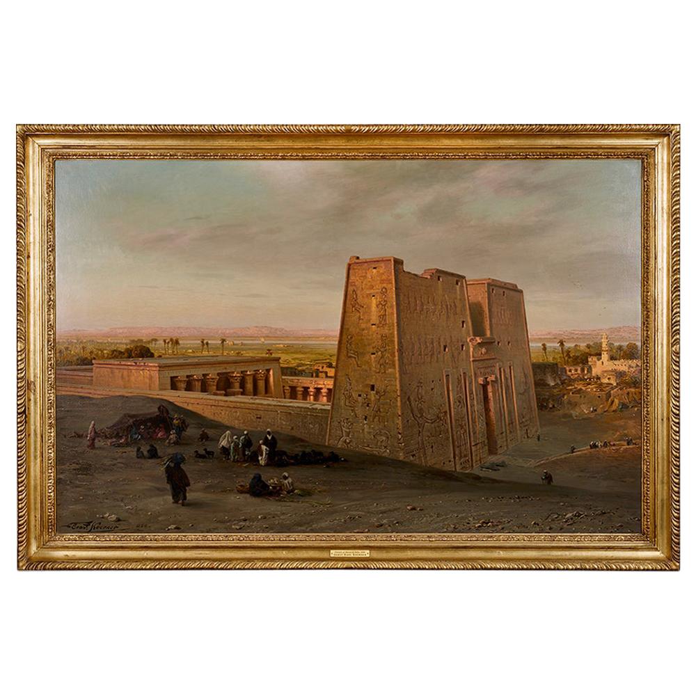 Orientalist Painting of the Temple of Horus at Edfu, by Ernst Karl Koerner, 1888