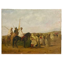 Antique Orientalist Painting signed Eugene Fromentin