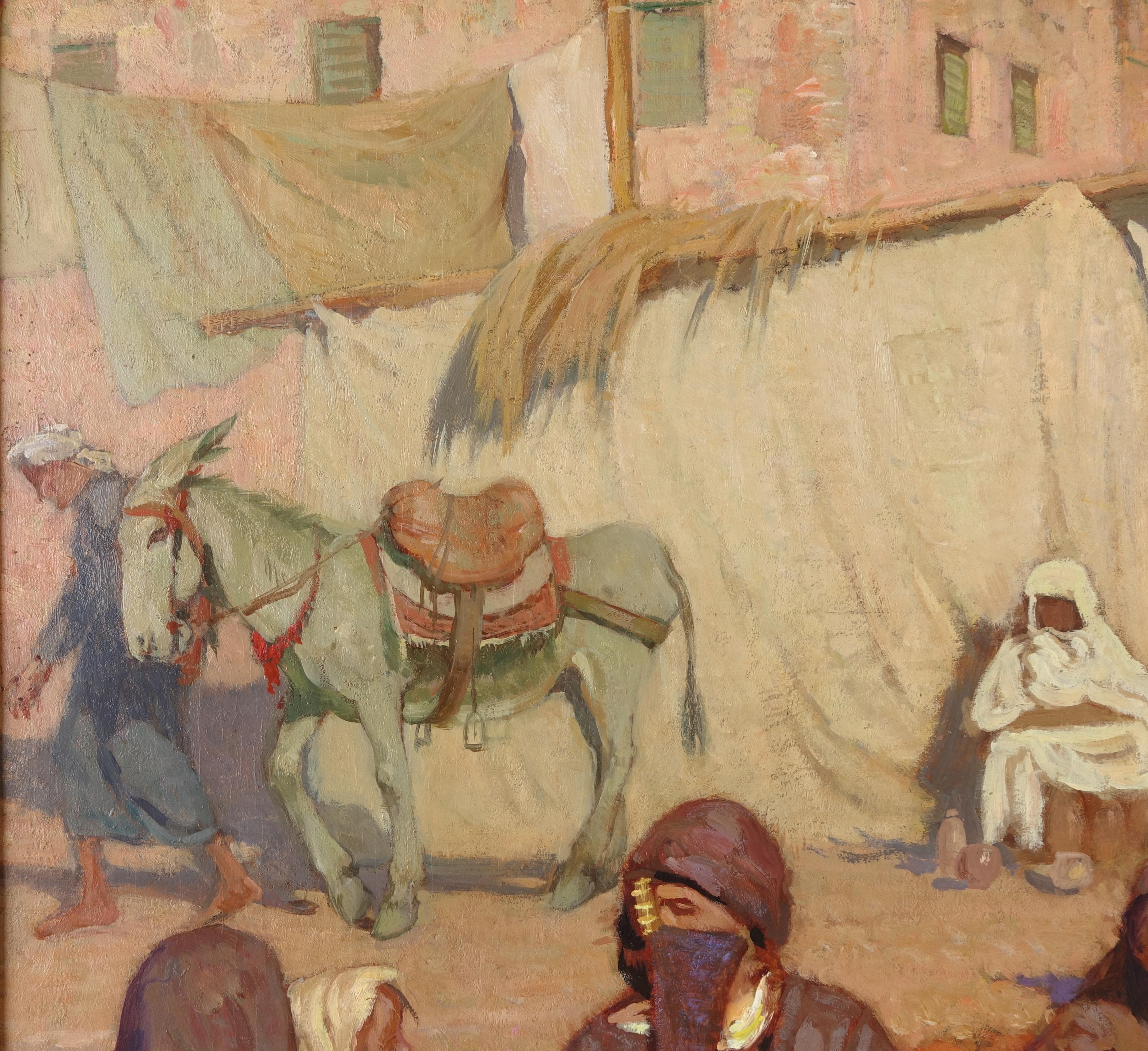 Orientalist Painting Signet and Dated Moretti Foggia 1910, Cairo 4