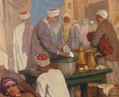 Orientalist Painting Signet and Dated Moretti Foggia 1910, Cairo