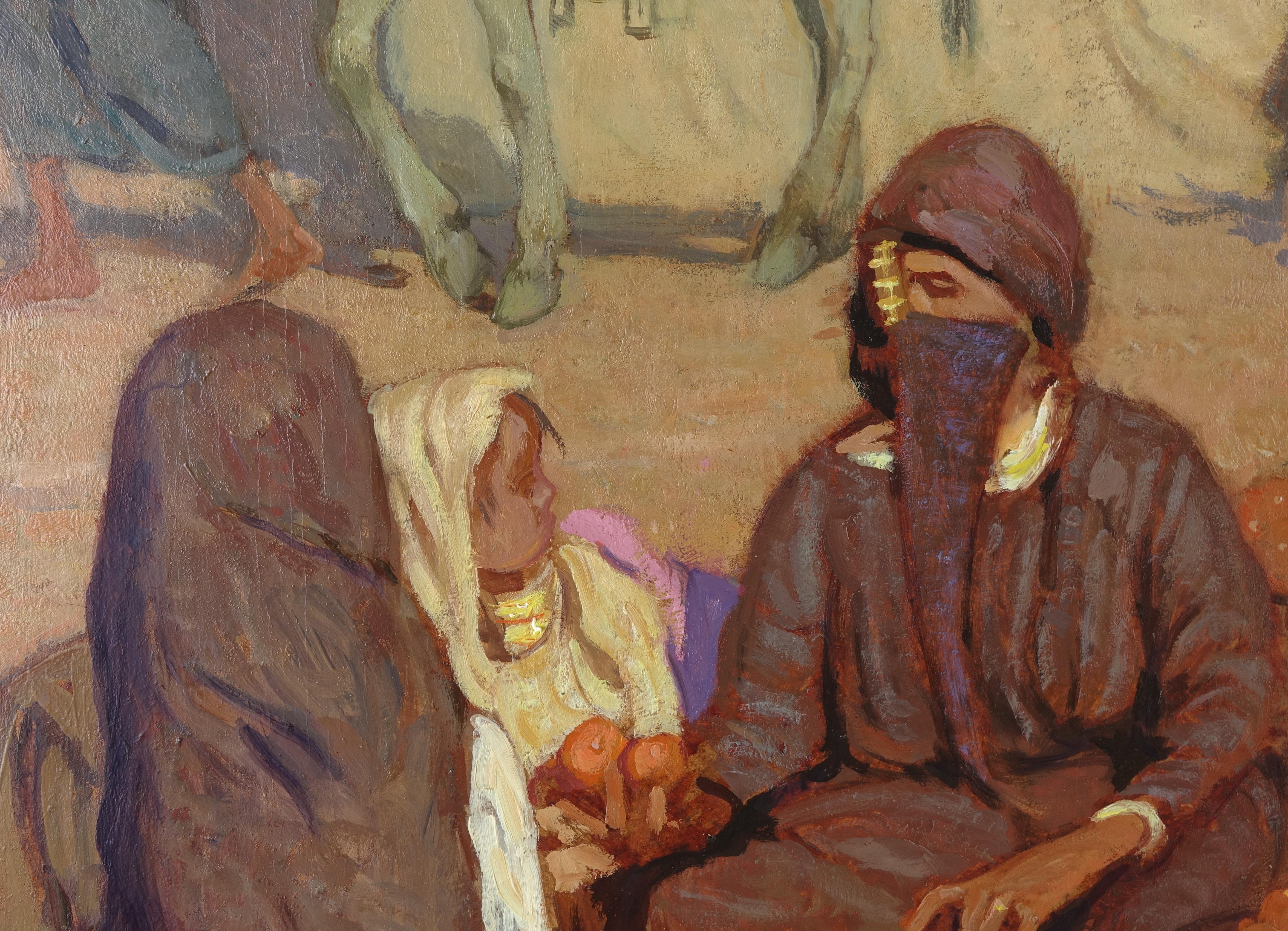 Italian Orientalist Painting Signet and Dated Moretti Foggia 1910, Cairo