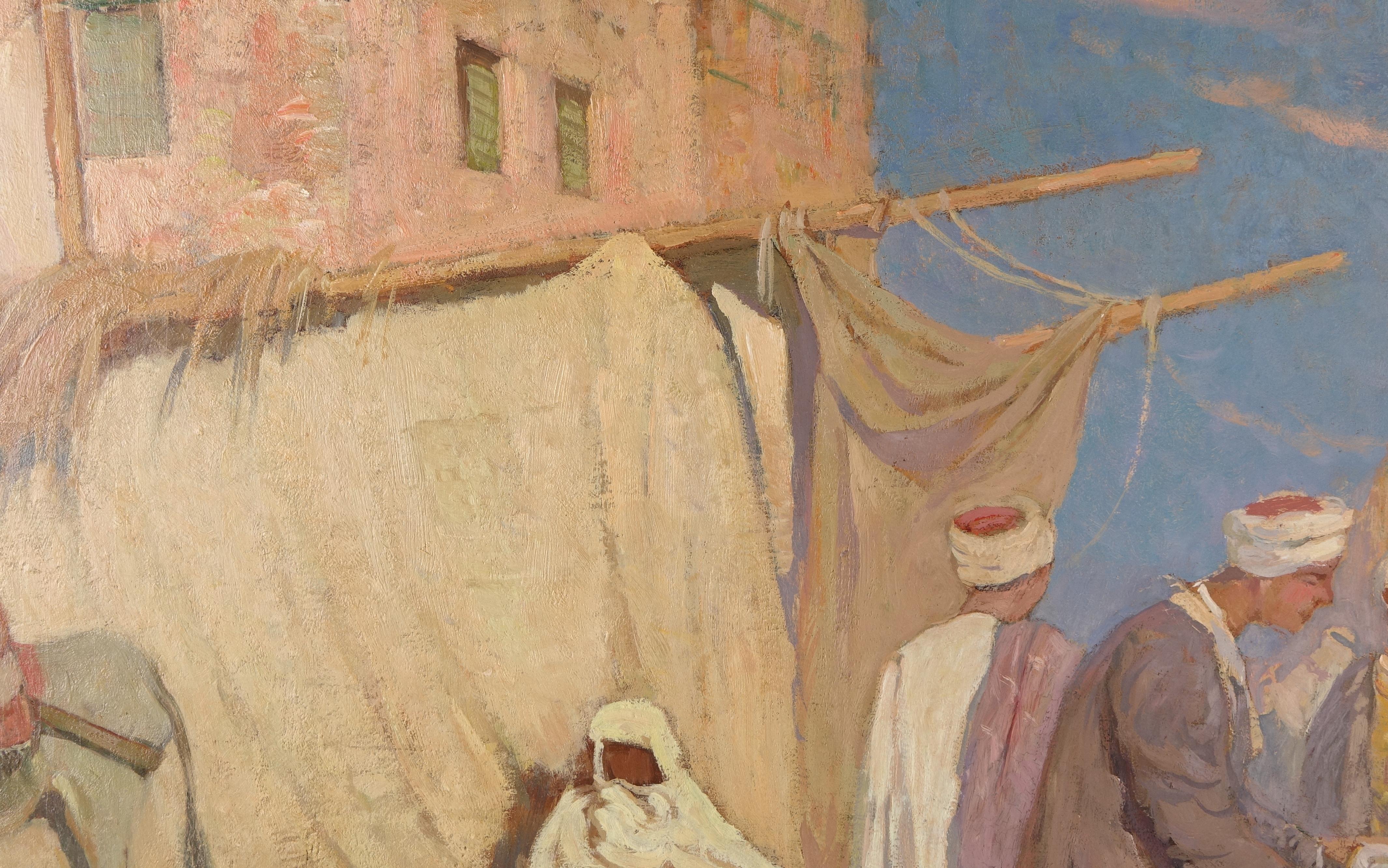 Orientalist Painting Signet and Dated Moretti Foggia 1910, Cairo 2