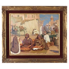 Orientalist Painting Signet and Dated Moretti Foggia 1910, Cairo