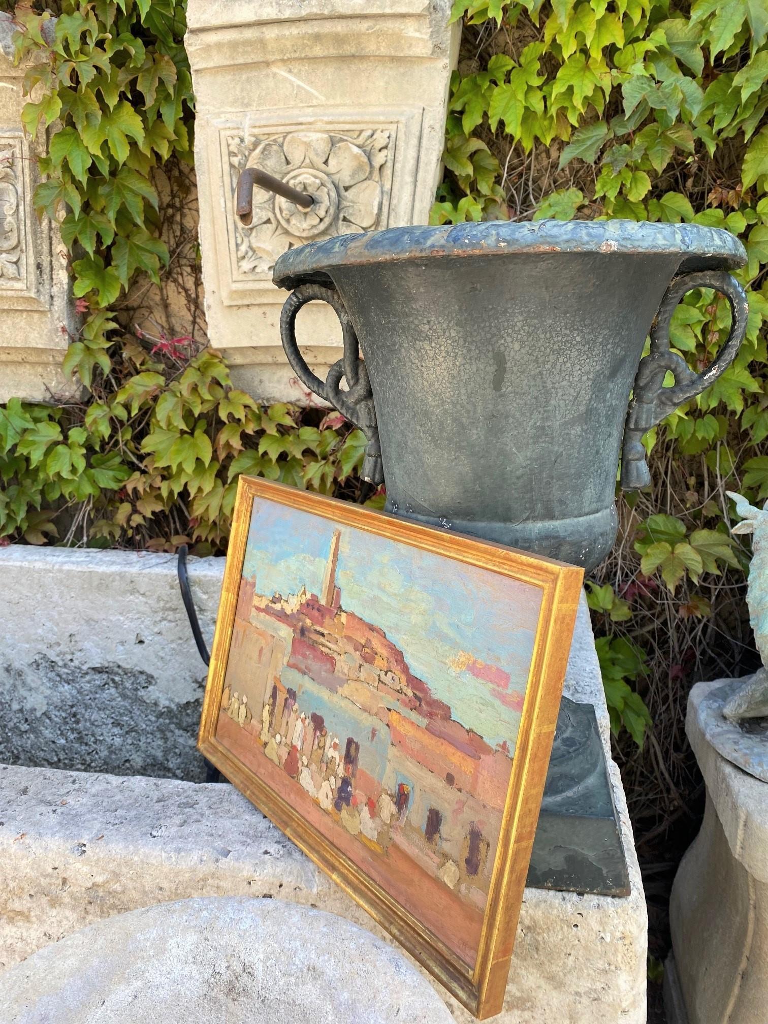 XX secolo Pittura orientale da parete Scena di mercato arabo olandese G. Huijsser Cornice antica in vendita
