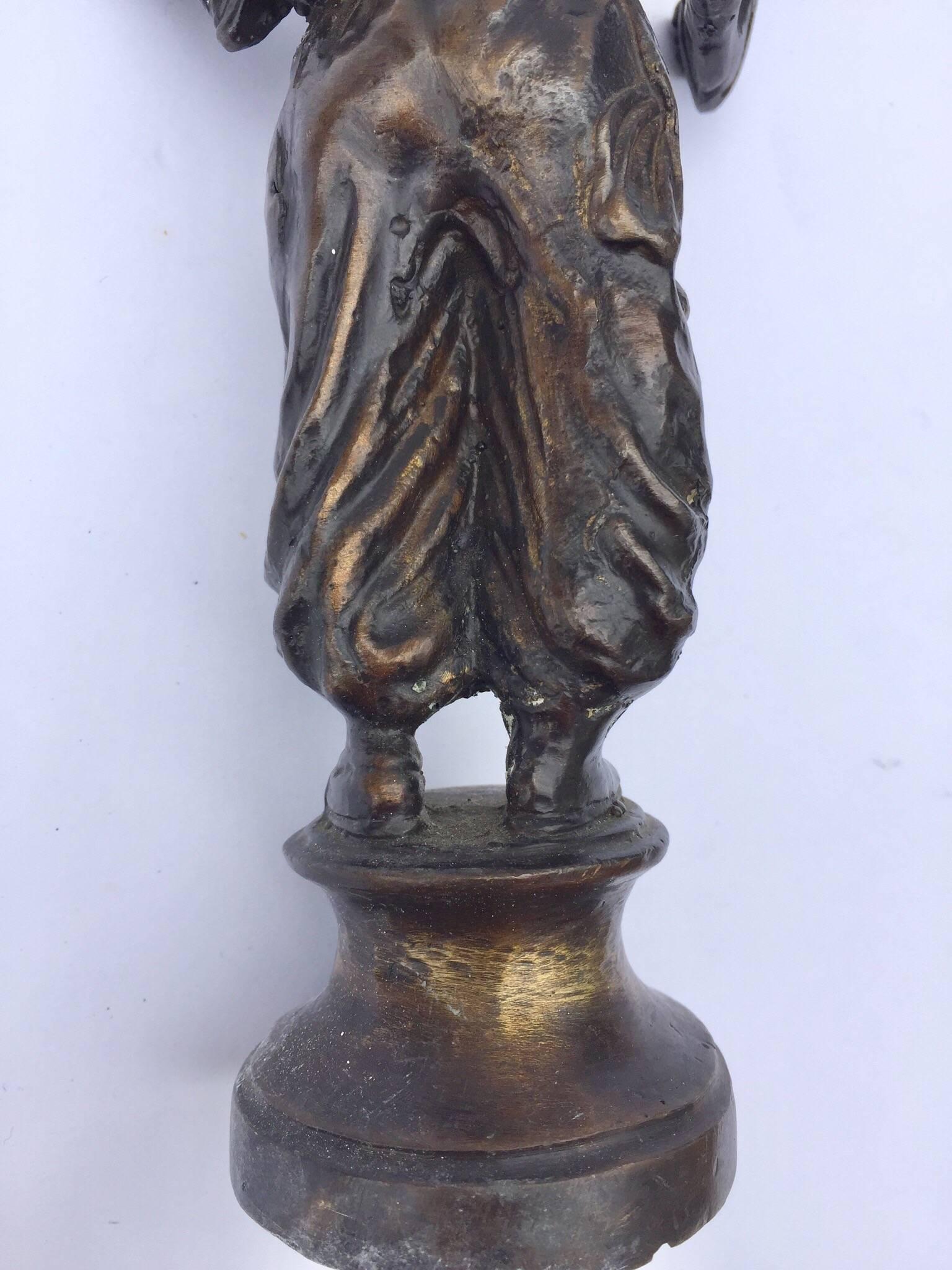 Orientalist Patinated Bronze Figure of a Turkish Young Man For Sale 6