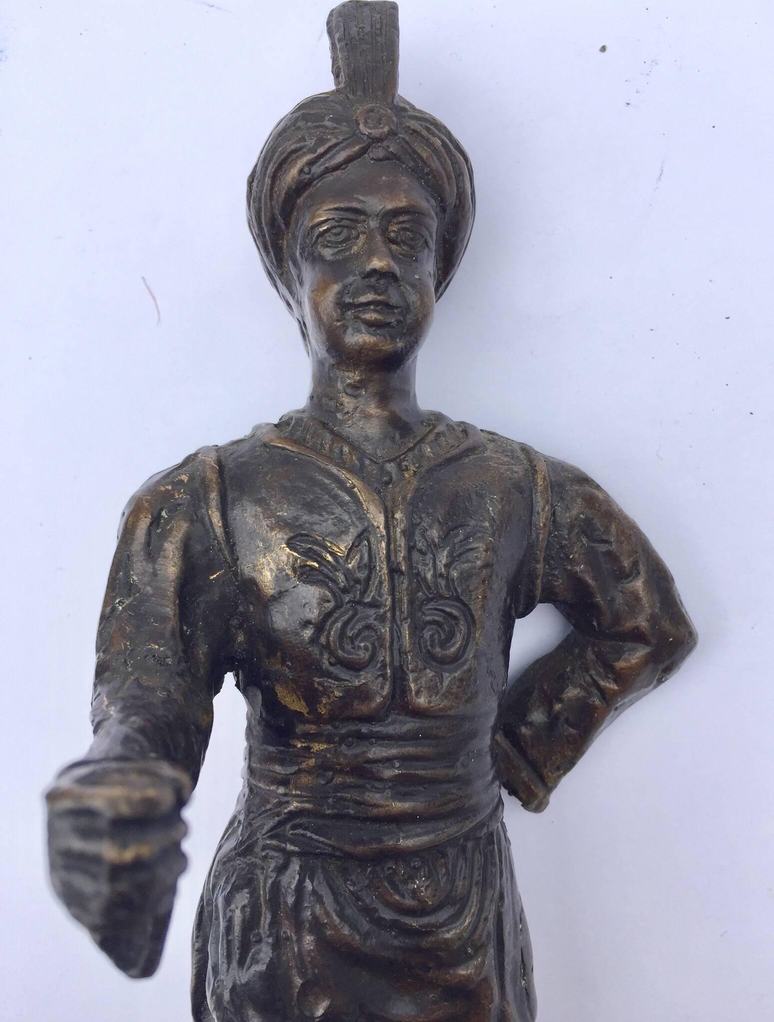 Orientalist Patinated Bronze Figure of a Turkish Young Man For Sale 7
