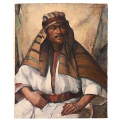 Orientalist Portrait Oil Painting by Bernard Green (Russian-American 1887-1951)