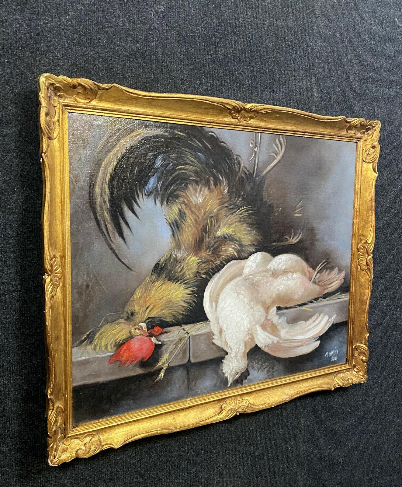 Orientalist School by Moulay Yacoub de Chriki: Still Life Oil Painting -1X33 In Good Condition For Sale In Bordeaux, FR