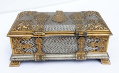 Orientalist Silver and Gold Gilt Bronze 19th Century Box