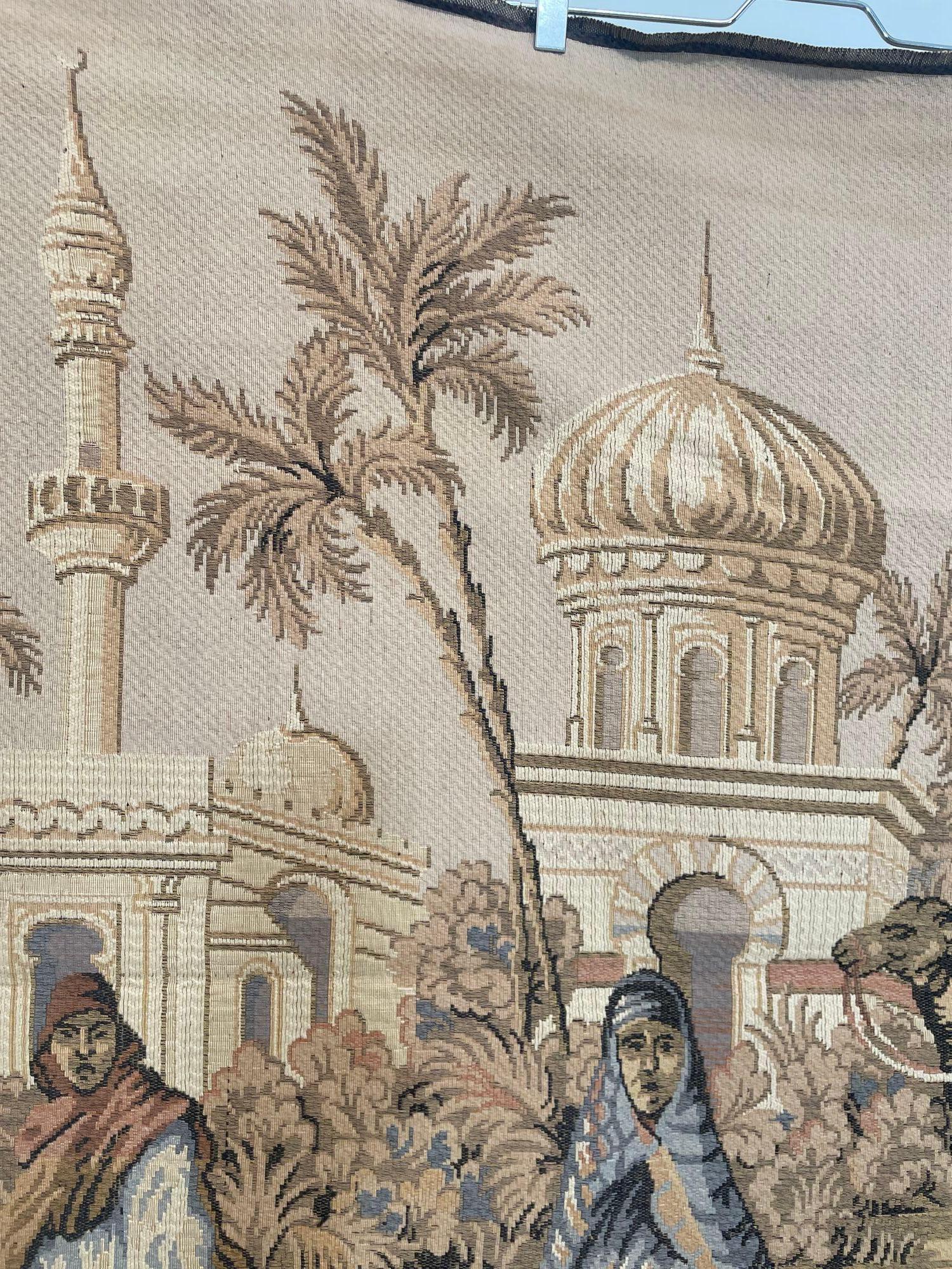 20th Century Orientalist Tapestry With 19th Century Moorish Architecture Scene