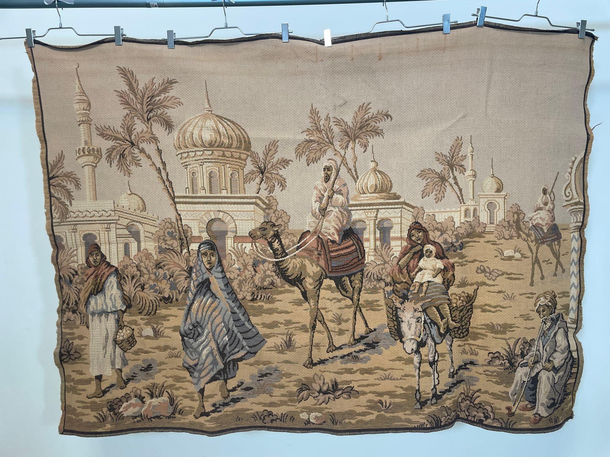 Fabric Orientalist Tapestry With 19th Century Moorish Architecture Scene