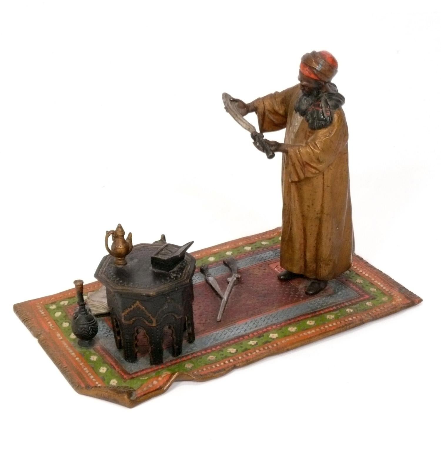 Moorish Orientalist Vienna Bronze Merchant attributed to Franz Bergman 19th Century  For Sale