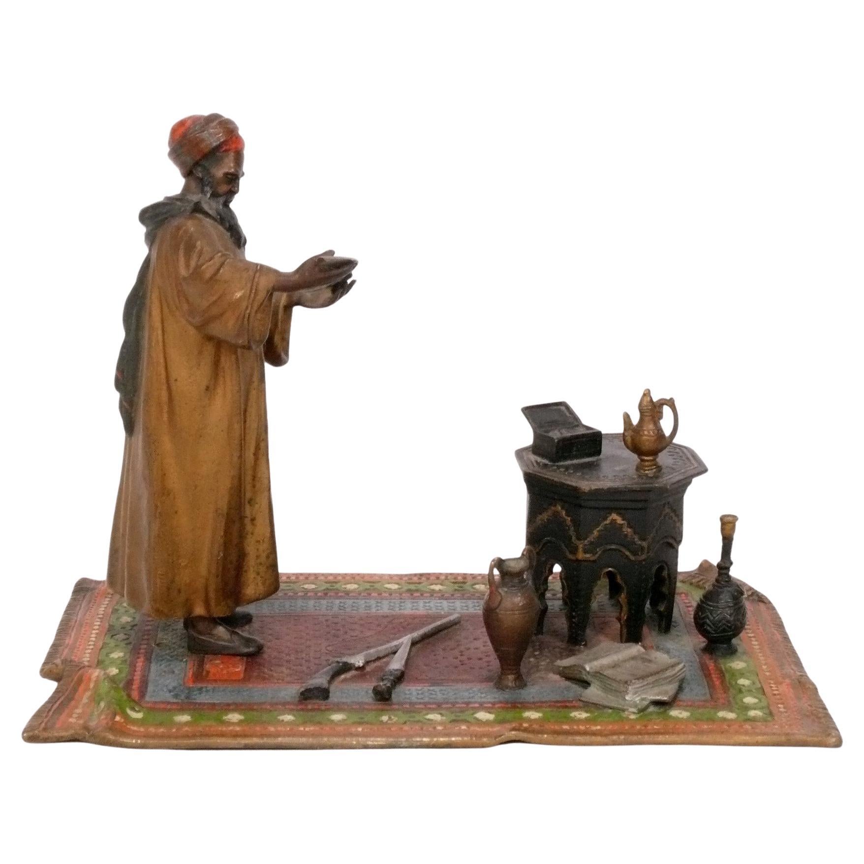 Orientalist Vienna Bronze Merchant attributed to Franz Bergman 19th Century  For Sale