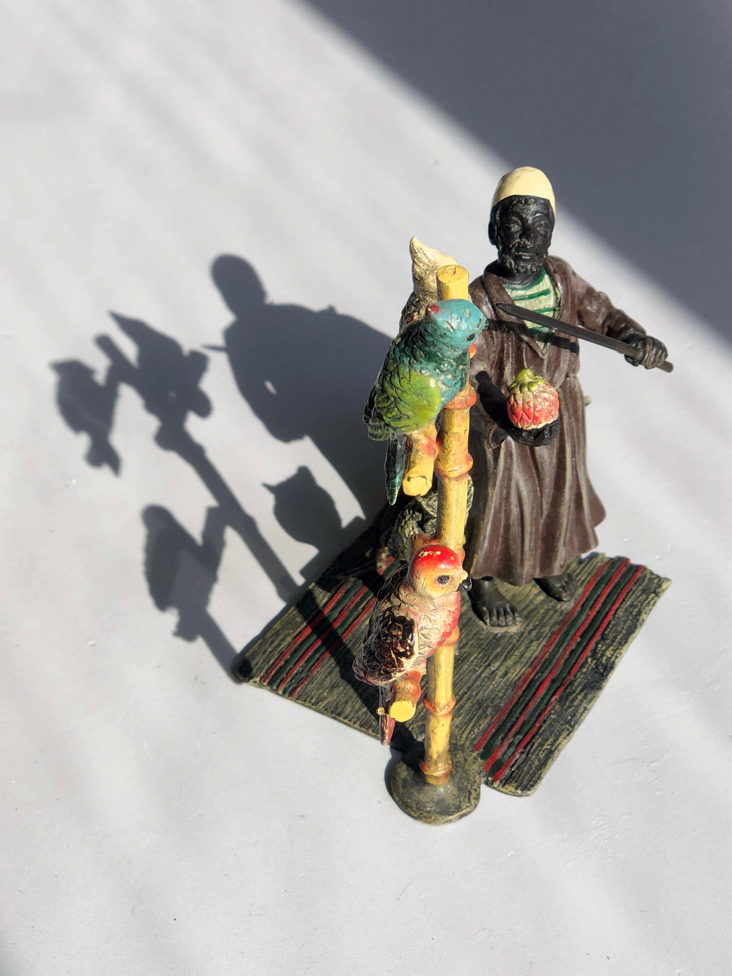 Entrenador de loros orientalista Vienna Bronze, Franz Bergman, Siglo XIX en venta 5