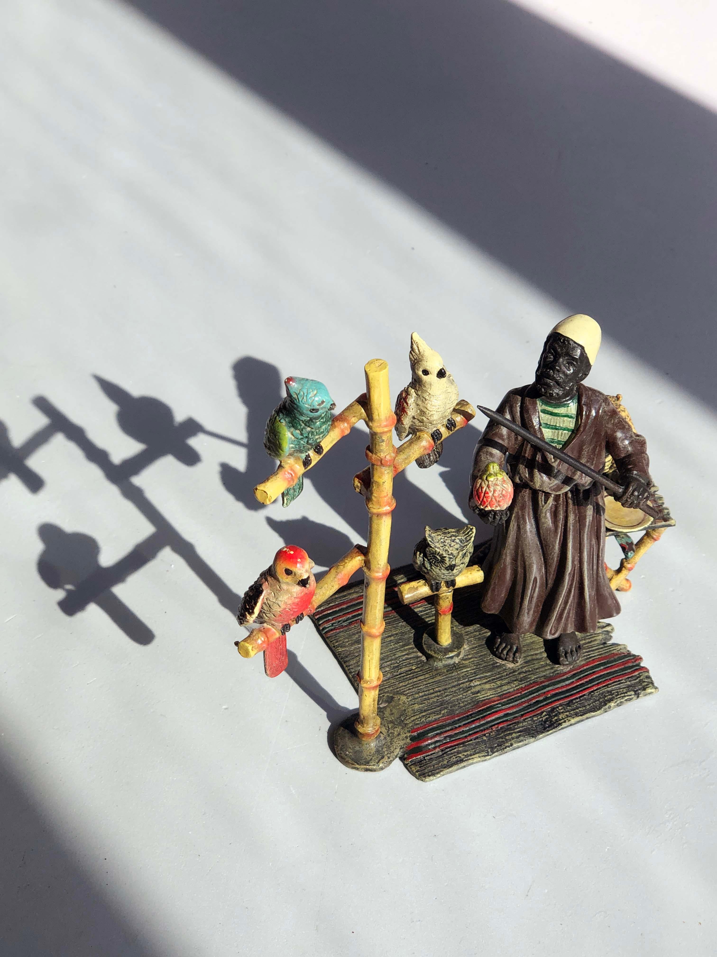 Entrenador de loros orientalista Vienna Bronze, Franz Bergman, Siglo XIX en venta 6