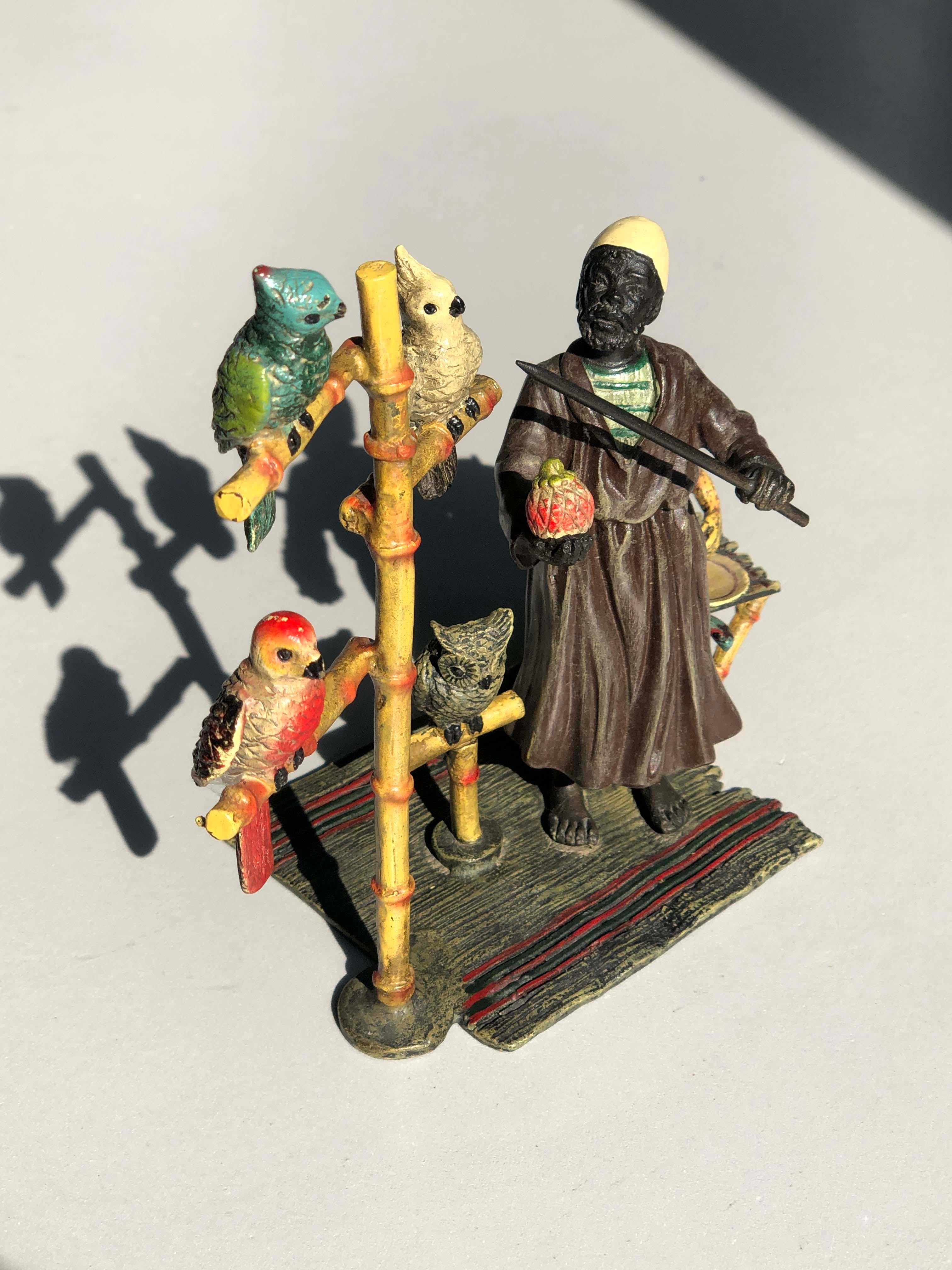 Entrenador de loros orientalista Vienna Bronze, Franz Bergman, Siglo XIX en venta 7