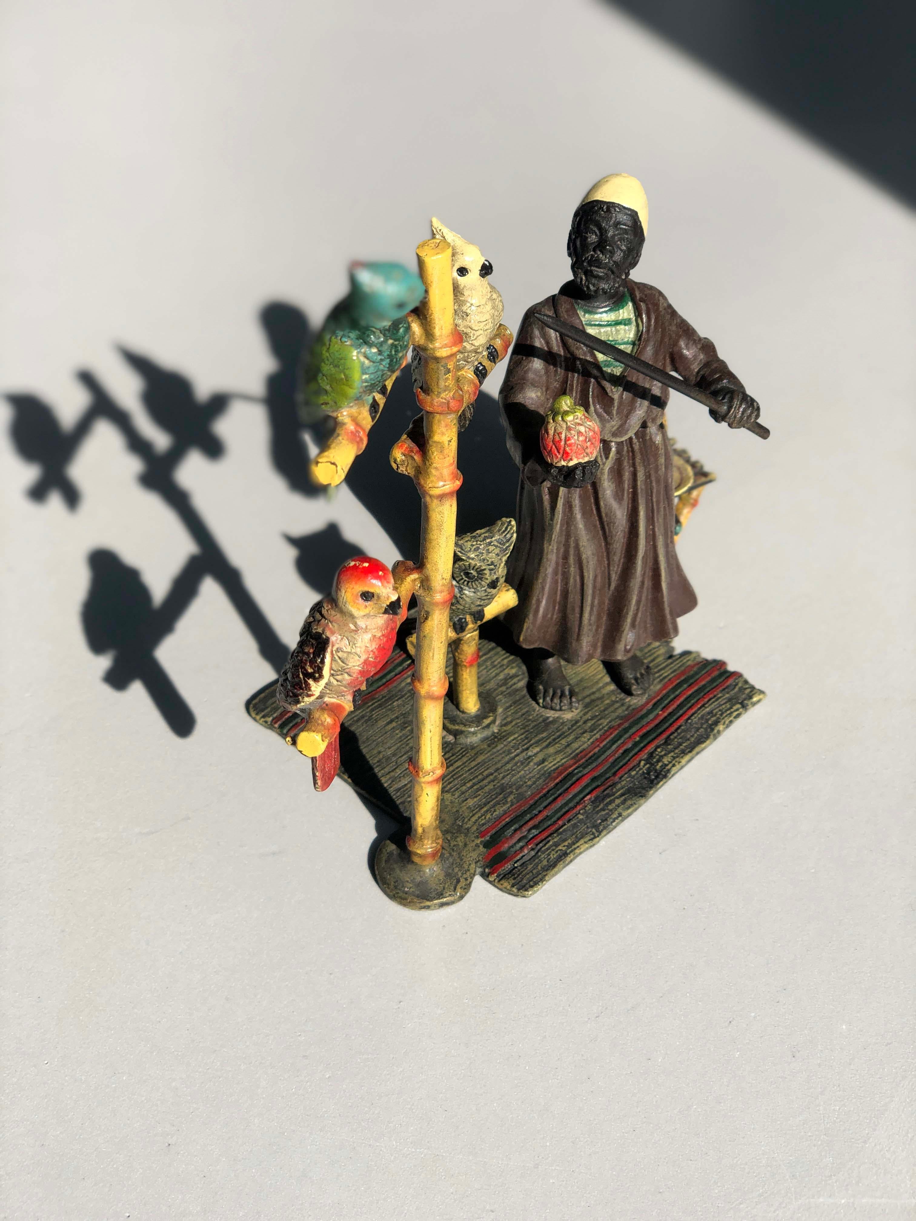 Entrenador de loros orientalista Vienna Bronze, Franz Bergman, Siglo XIX en venta 8