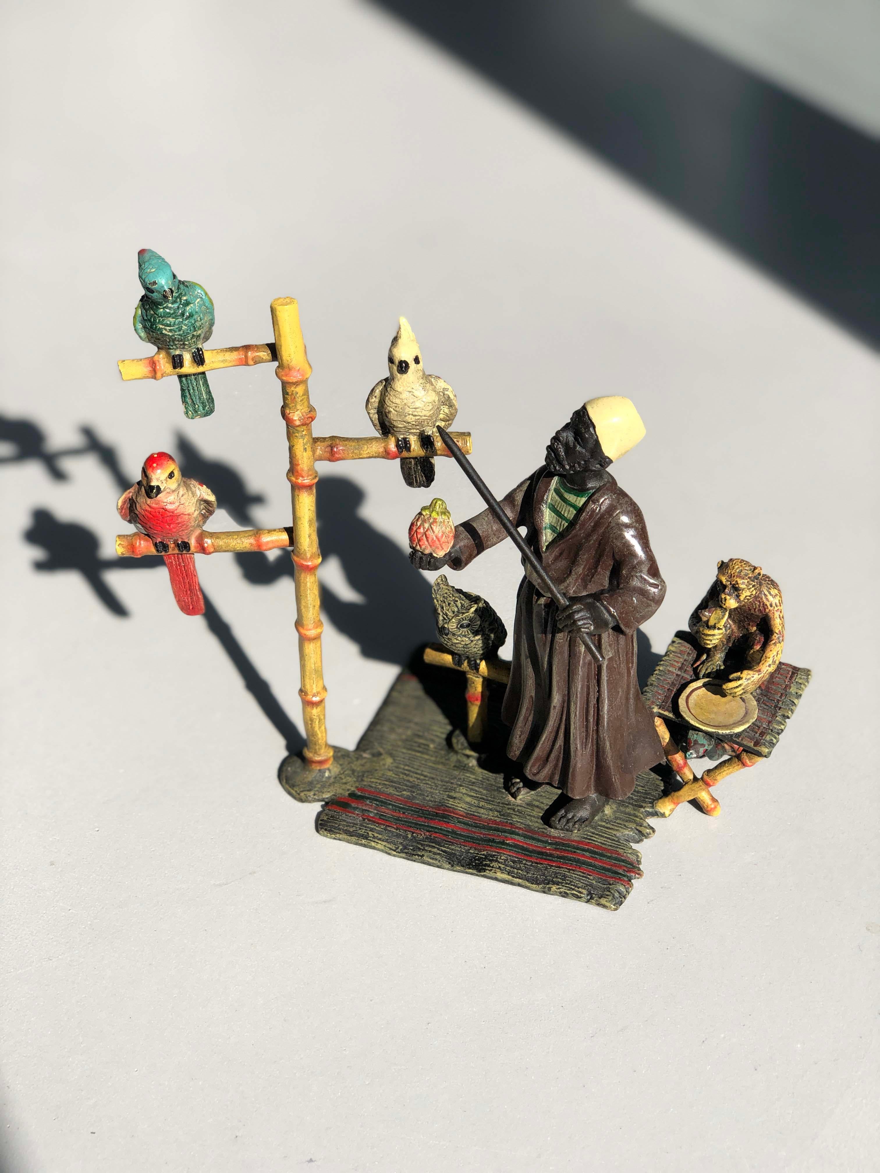 Entrenador de loros orientalista Vienna Bronze, Franz Bergman, Siglo XIX en venta 9