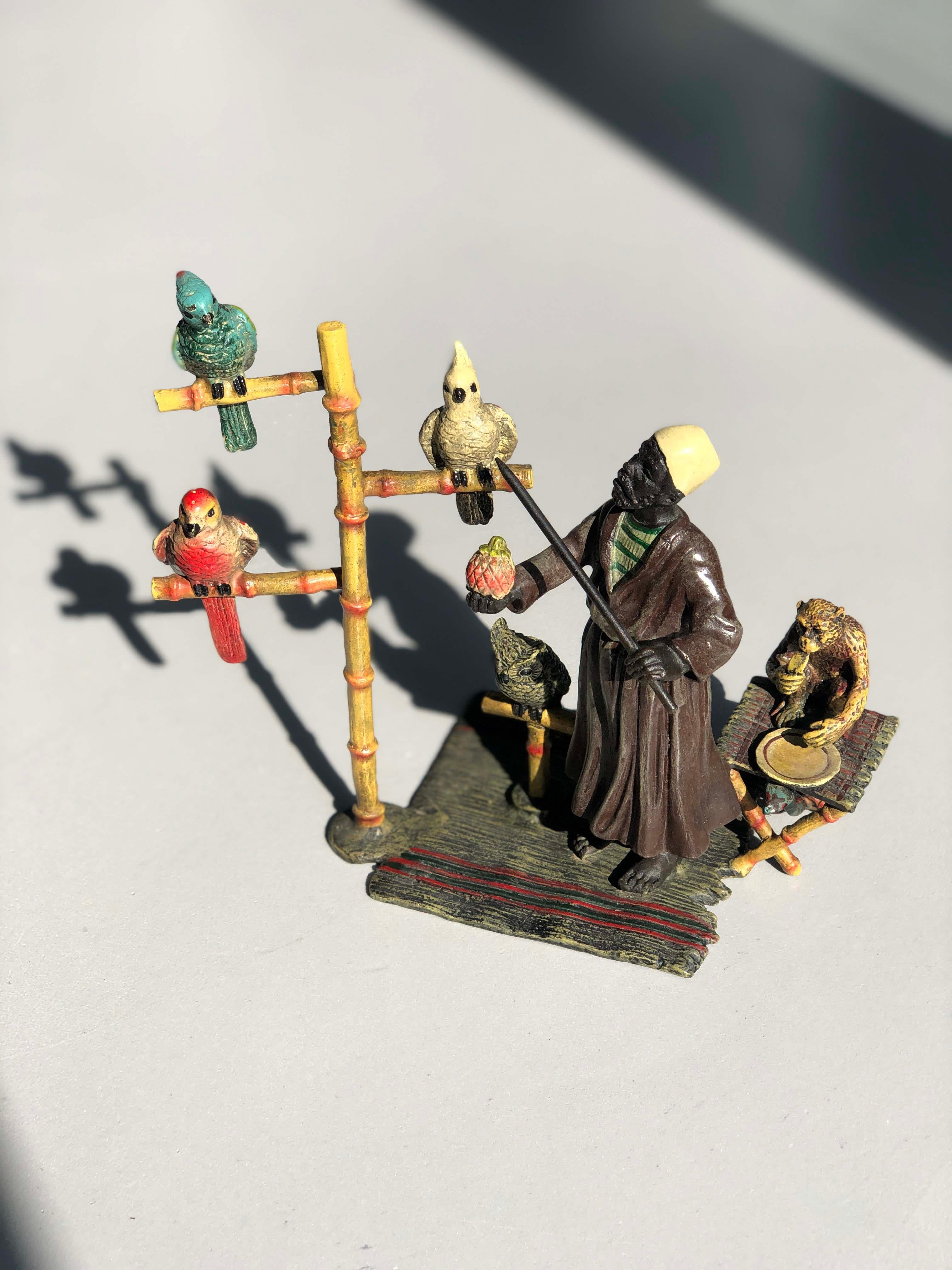 Entrenador de loros orientalista Vienna Bronze, Franz Bergman, Siglo XIX en venta 10
