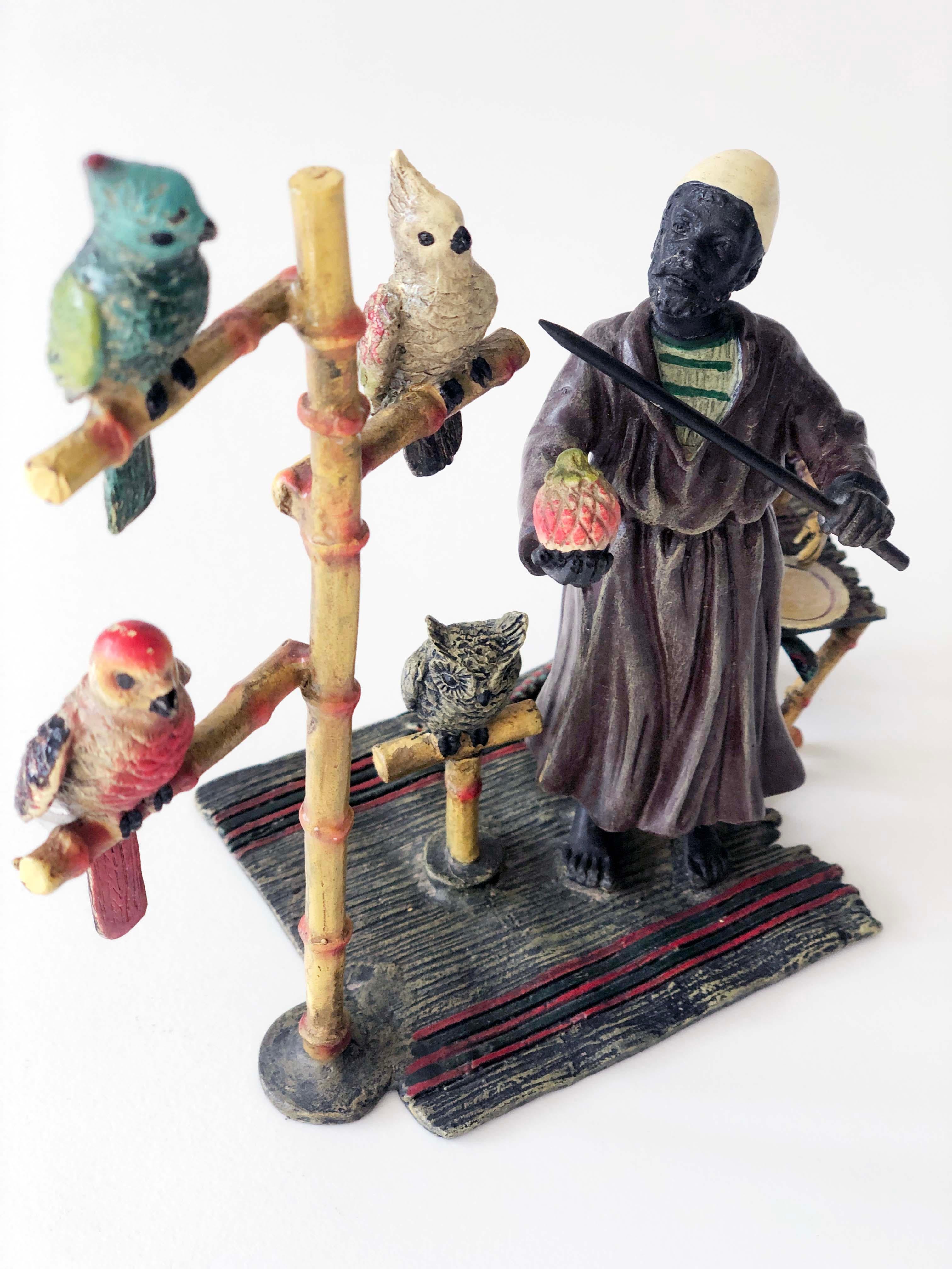 Entrenador de loros orientalista Vienna Bronze, Franz Bergman, Siglo XIX Austríaco en venta