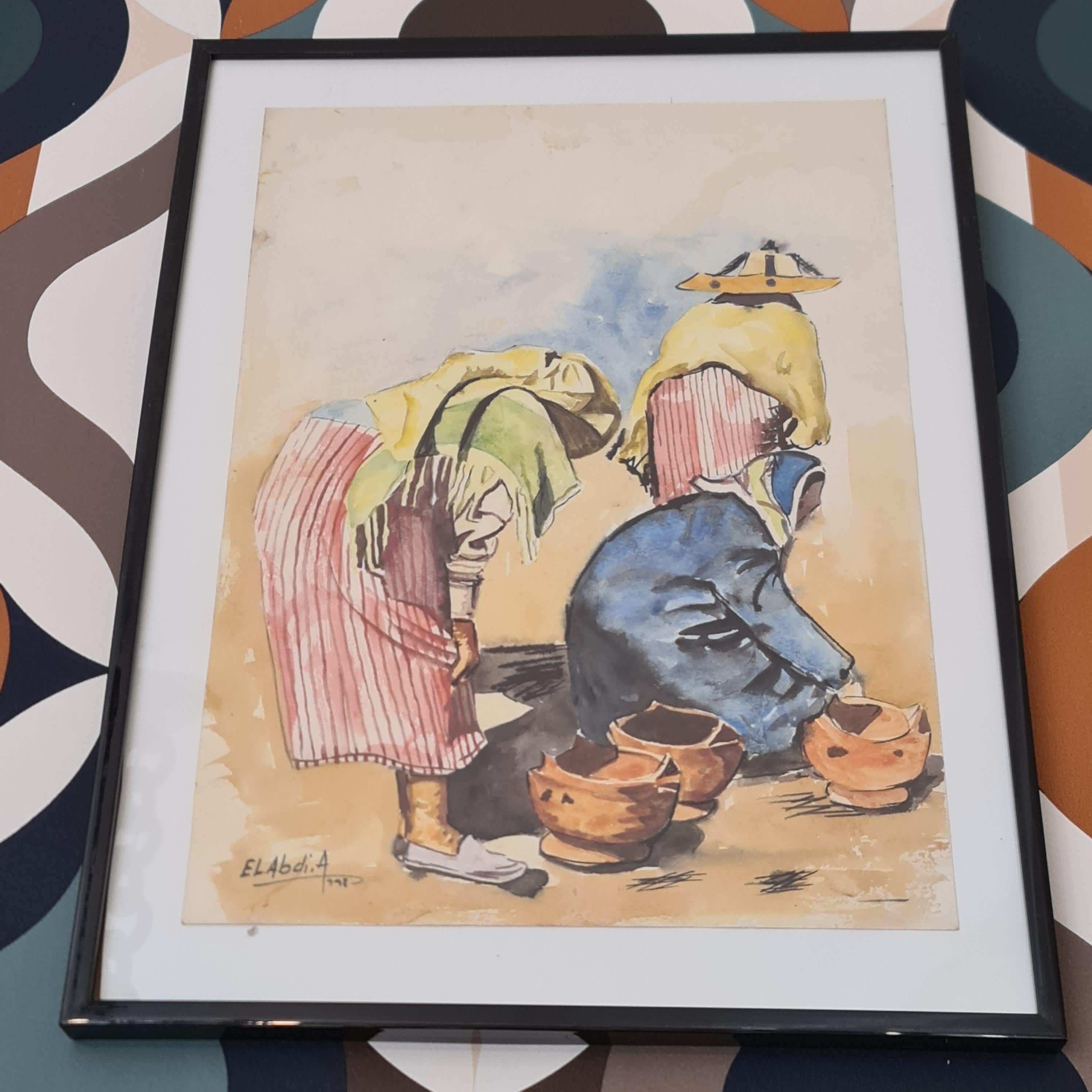 orientalisches Aquarell (Algerisch) im Angebot