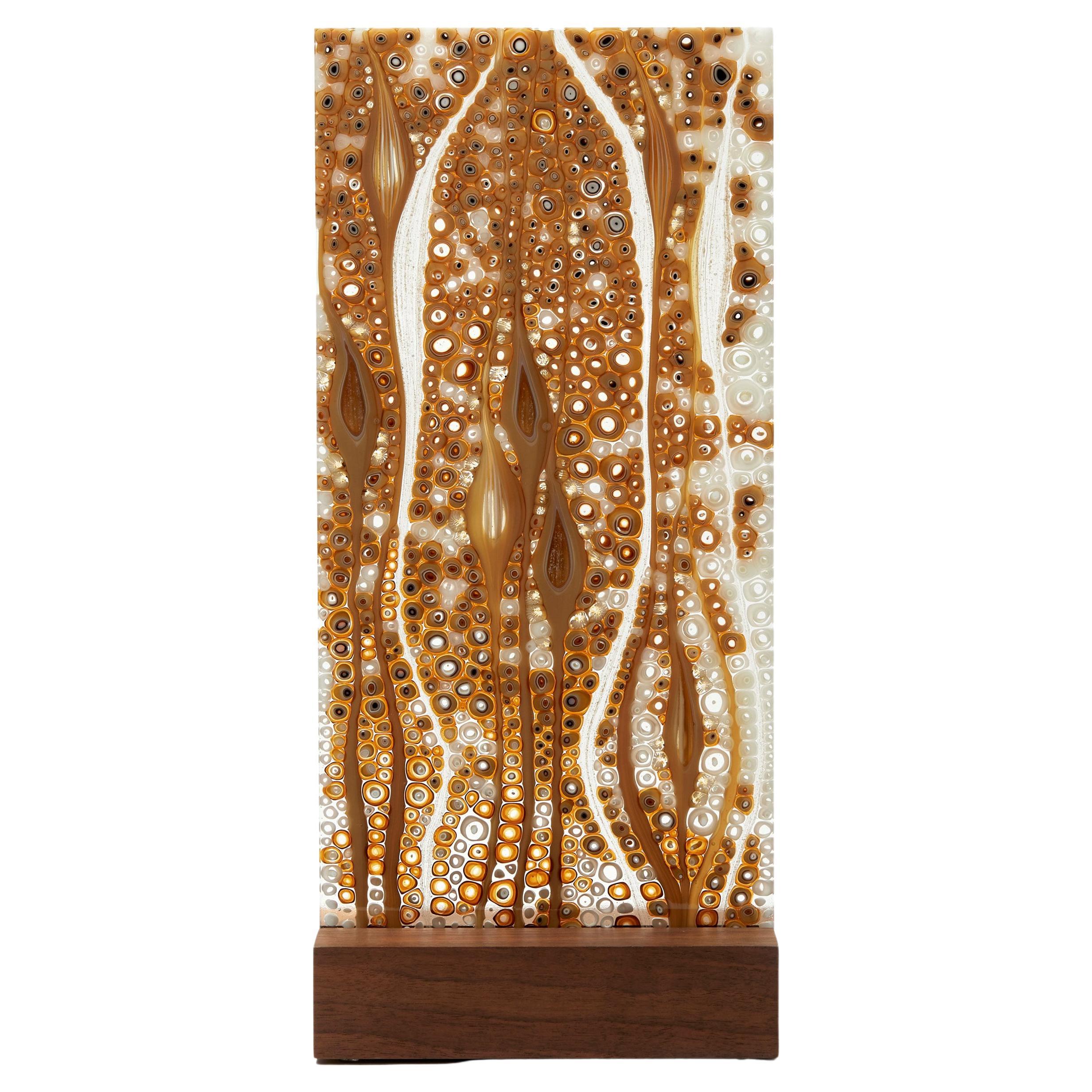 Orientation in Gold No 4, Amber Flat Glass Sculpture by Sandra A. Fuchs For Sale