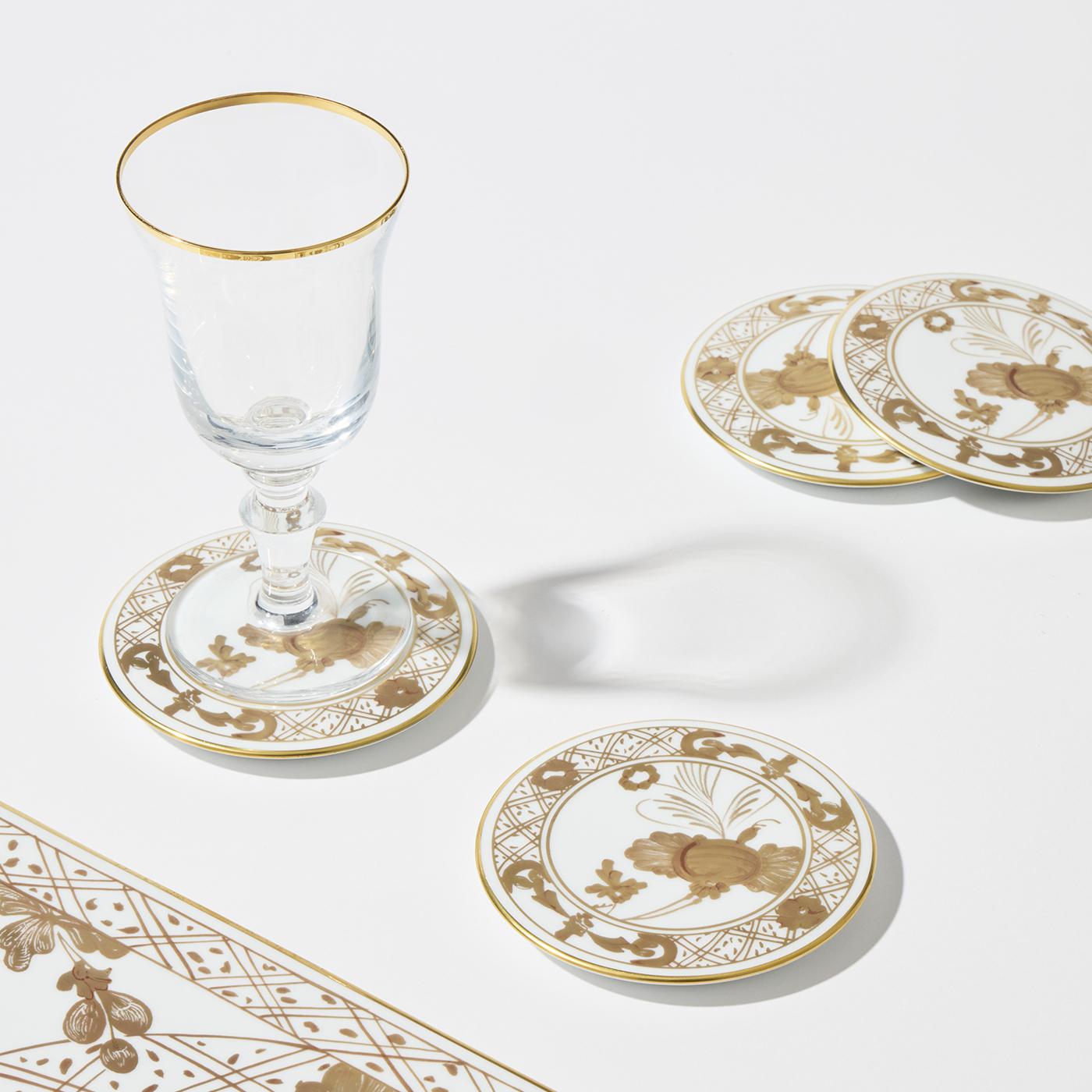 Oriente Italiano Aurum Juego De 4 Posavasos by GINORI 1735 en Nuevo estado para la venta en Milan, IT