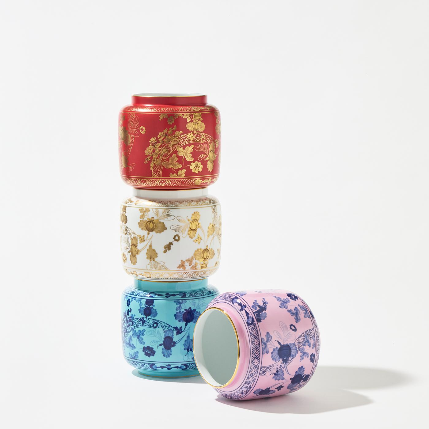 Oriente Italiano Rubrum Vaso Portacandele di GINORI 1735 In condizioni Nuovo in vendita a Milan, IT