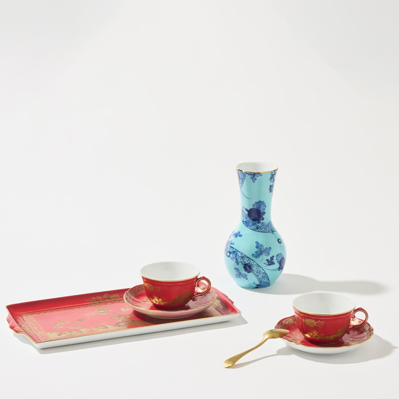 Oriente Italiano Rubin-Set aus 2 Teebechern mit Tablett, Oriente Italiano (21. Jahrhundert und zeitgenössisch) im Angebot