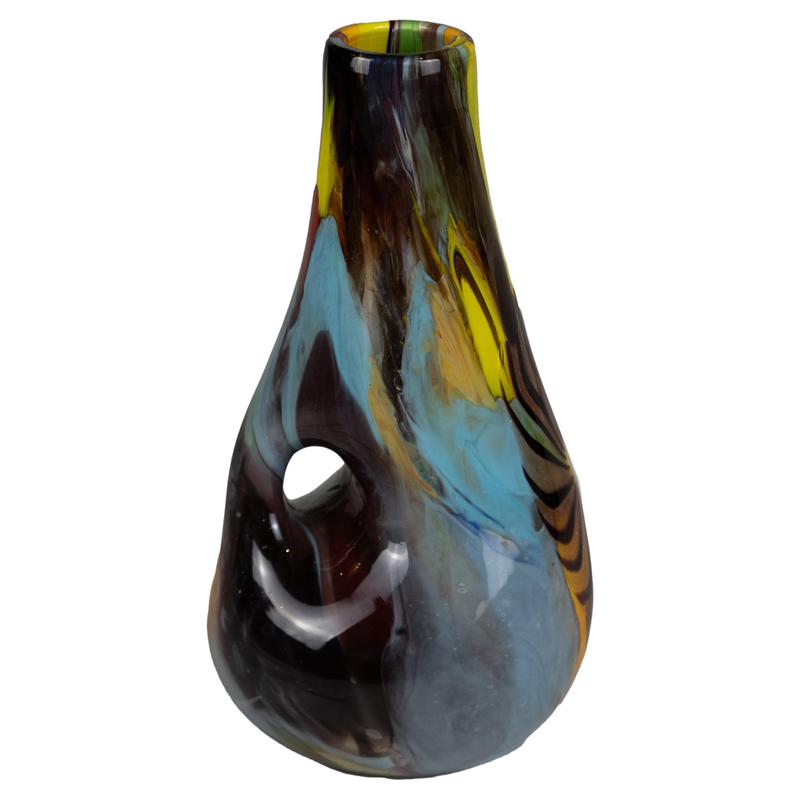 Oriente Series Murano Glass Vase by Vetreria Aureliano Toso, Italy, circa 1950 im Angebot