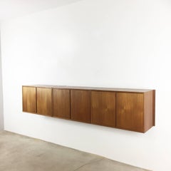 Original 1960s Floating Modular Teak Wall Unit by Poul Cadovius for Cado Denmark