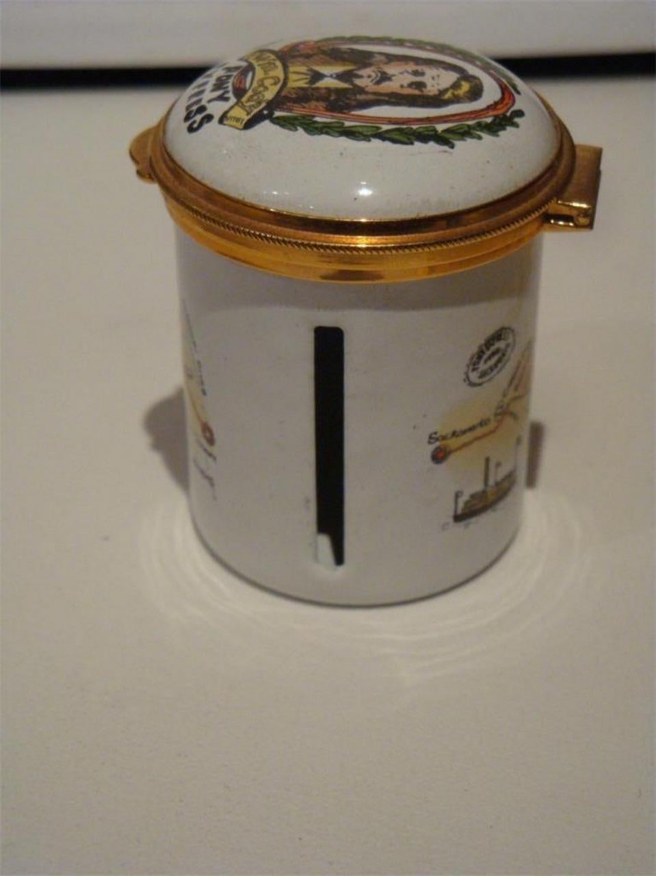Orig Coleccionistas William Cody 1927 Pony Express LTD Staffordshire Esmalte Caja Bancaria Porcelana en venta