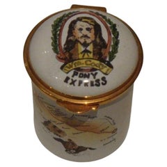 Orig Collectors William Cody 1927 Pony Express LTD Staffordshire Enamel Bank Box