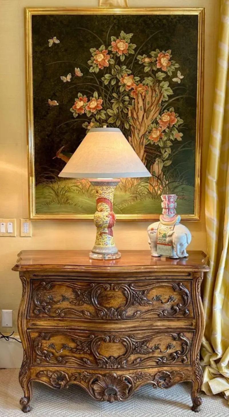 Orig Robert Crowder Painting of a Pheasant in Jerry Solomon Giltwood Frame.
