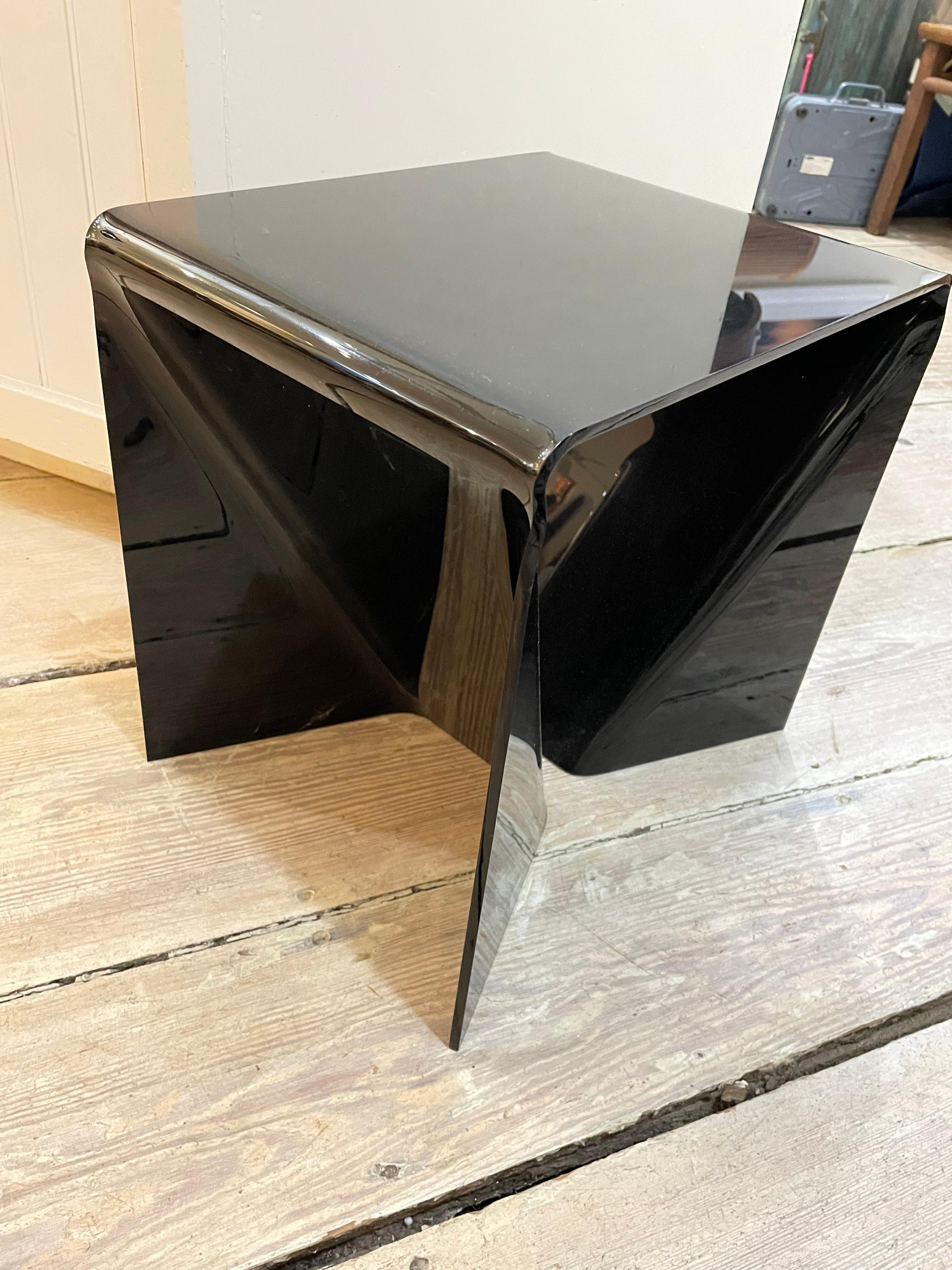 Origami Black Lucite Coffee or Side Table by Neal Small, 1960s In Good Condition For Sale In Nantucket, MA