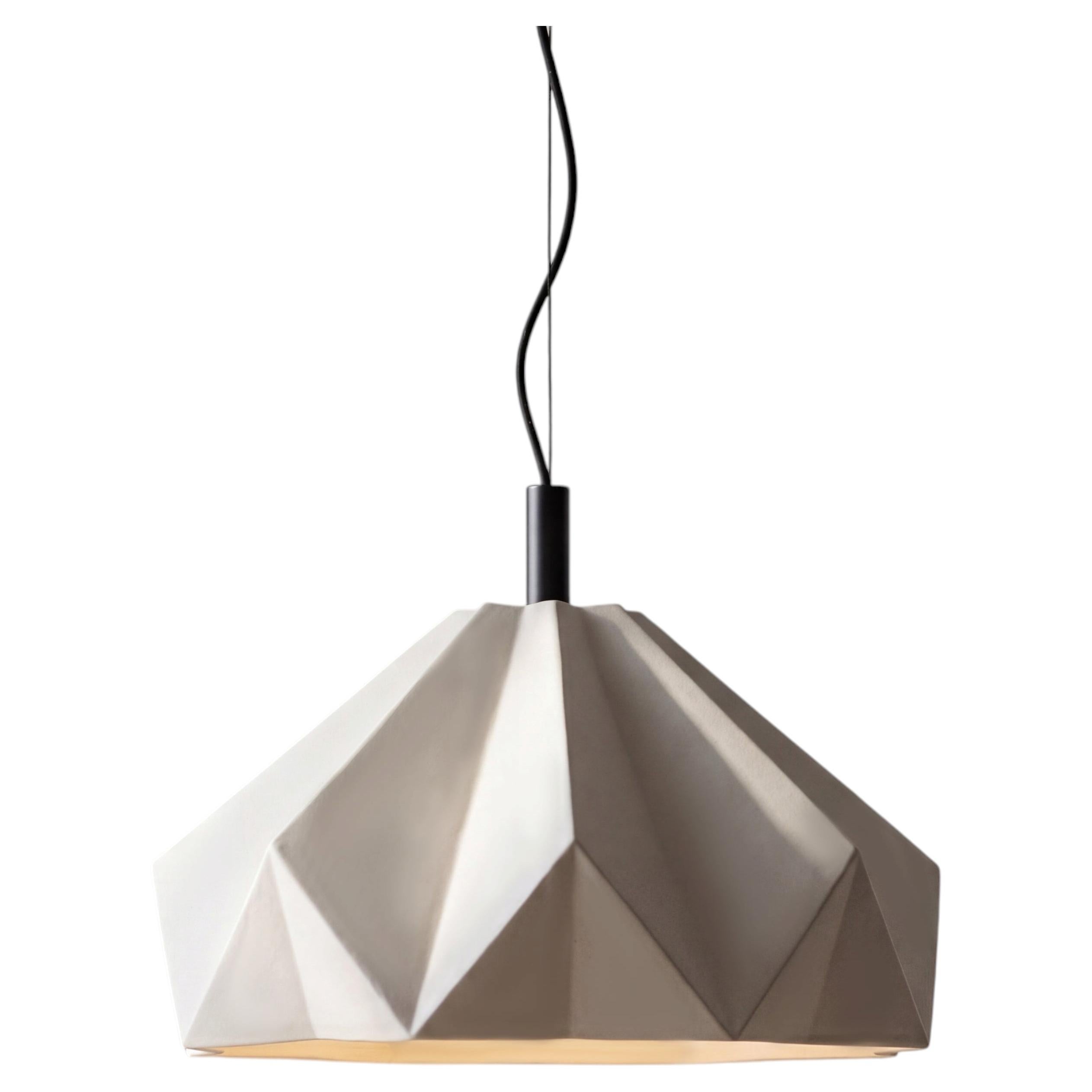 Origami Bloom Handcrafted Ceramic Pendant Light - Sculptural Modern Clay Lamp
