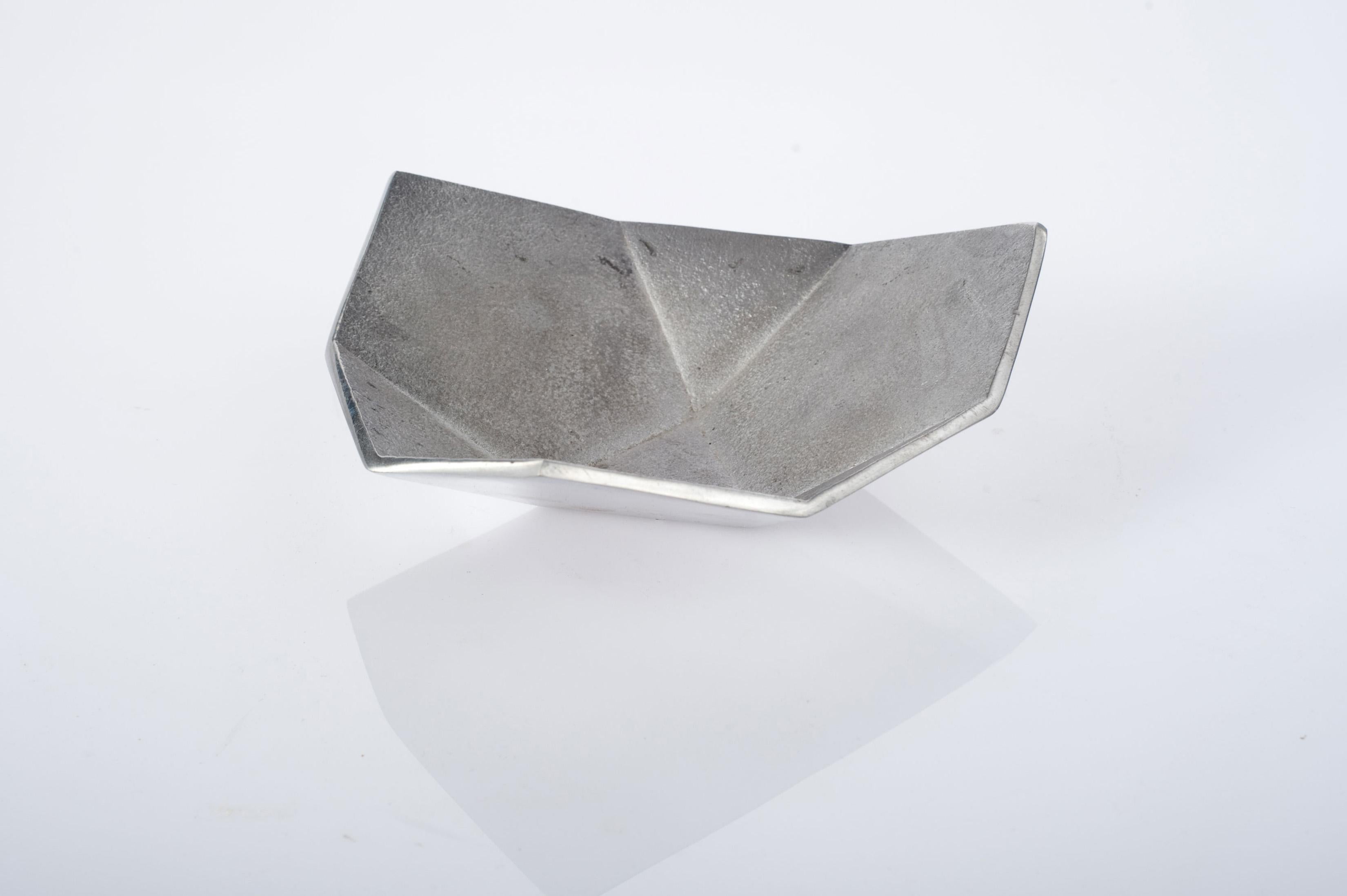 Cast Origami Bowls 'Aluminum' (sold in sets of three) For Sale
