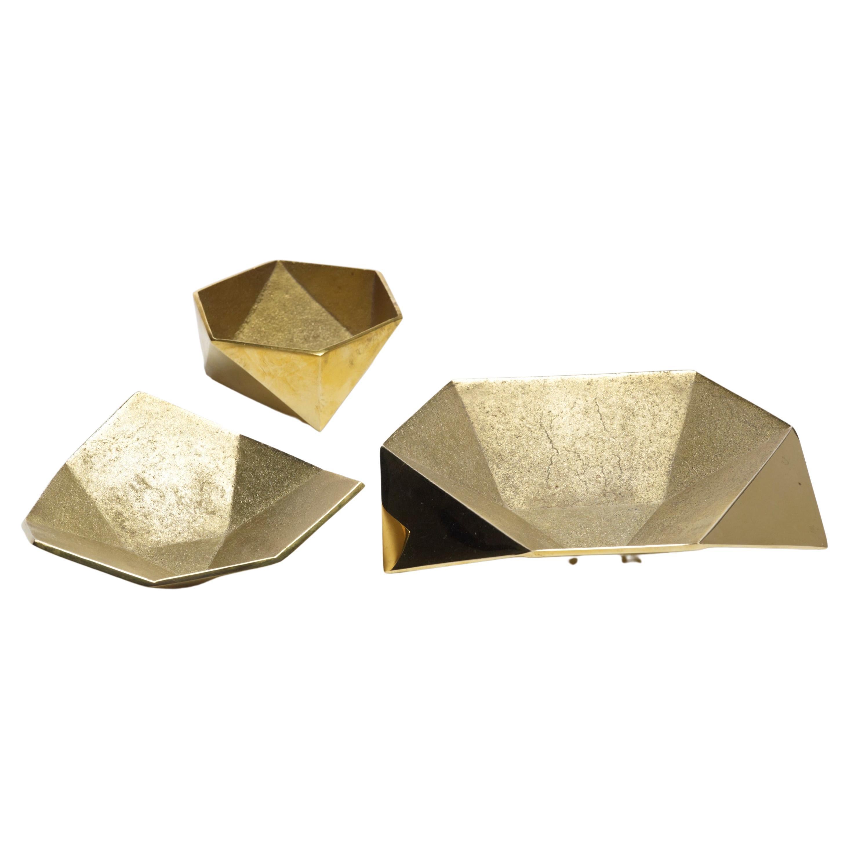 Origami Bowls 'Brass' (sold in sets of three)