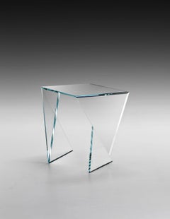 Origami Calcio Side Table in Crystal Glass by Barberini & Gunnell