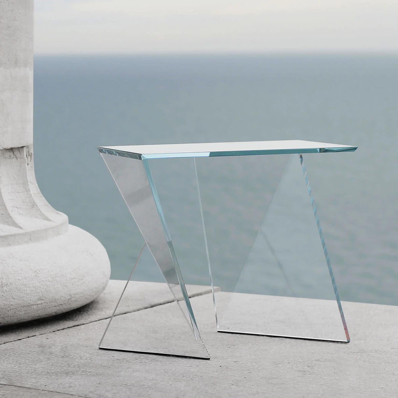 Origami Klassischer Beistelltisch aus Kristallglas von Barberini & Gunnell (Italienisch) im Angebot